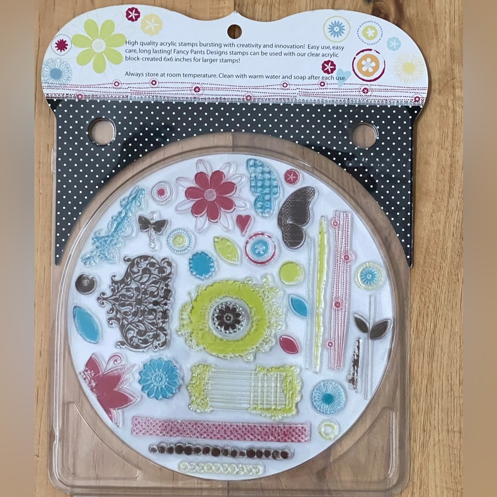 Acrylic Stamp Set with Floral and Decorative Designs